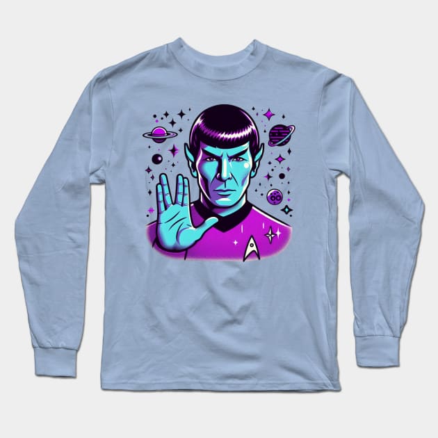 Spock - He got the Blues. And the Purples. Long Sleeve T-Shirt by Tiger Mountain Design Co.